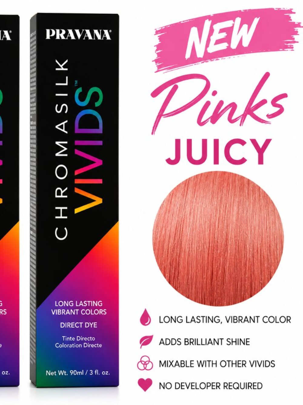 Pravana ChromaSilk Vivids Juicy Hair Color Set of 2 | Semi-Permanent Direct Dye